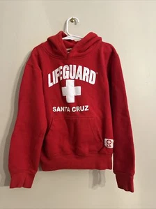 Santa Cruz Lifeguard Pullover Hoodie Sweatshirt Small Kids /youth Red surf - Picture 1 of 9