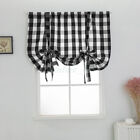 New Window Curtain Tie-up Shade Checked Plaid Gingham Kitchen Drapes *au Stock*