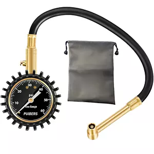 Motorcycle Tire Pressure Gauge 60 PSI, 2’’ Dial Mechanical Tire Gauge with 90 D - Picture 1 of 12