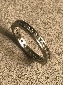 Sterling Silver Rhinestone - Engagement Ring Band - Women/Girls - sz 5.75 - 2g - Picture 1 of 2