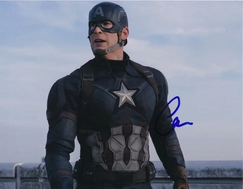 Chris Evans-Signed "Captain America" Photograph Cover