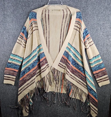 RD стиль женщин многоцветный кардиган свитер бахрома большой - Изображение 1 из 3
