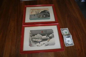 Two Vintage Hiroshige Japanese Woodblock Prints - Picture 1 of 5