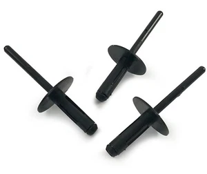 20x Clips For BMW MINI Black Plastic Pop Blind Rivet 6mm Bumper Wheel Arch Skirt - Picture 1 of 3