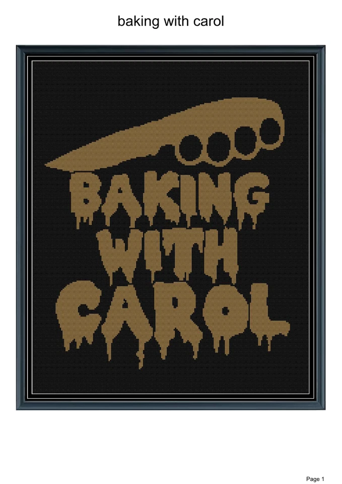 Baking with Carol blanket pattern, Walking dead,50x60", written and graph patter - Image 1 of 1