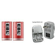 CR2 Lithium Rechargable Dual Battery Charger with TWO CR2 Rechargeable Batteries