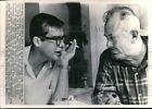 1966 Wirephoto Author John Steinbeck 64 listens to son John (Catbird) 7X10 Photo