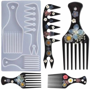 Curly Hair Comb Silicone Mould Mold Resin Casting Craft Epoxy UV Personalise - Picture 1 of 3