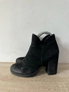 BERSHKA Ladies/Women Black Faux Suede Ankle Zipped Up Boot UK(5)EU(38) OLS-BT002 - Picture 1 of 8