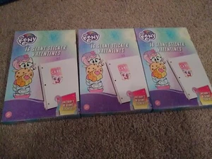 3X My Little Pony 16 Giant Valentine's Stickers box cards lot - Picture 1 of 3