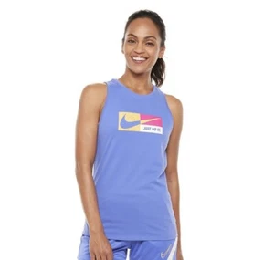 Camiseta sin mangas de entrenamiento Nike para mujer extra pequeña XS Dri FIT Icon Clash gráfica nueva con etiquetas azul - Imagen 1 de 1