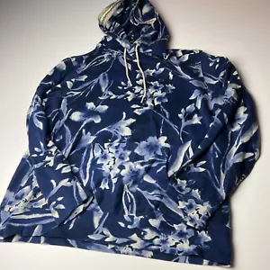 Polo Ralph Lauren Hoodie Pullover Men's Large L Blue White Floral Hawaiian Print - Picture 1 of 6