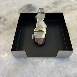 Michael Aram Rock Cocktail Napkin Holder Tray Box New, 175999 silver black - Picture 1 of 7