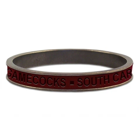SOUTH CAROLINA Gamecocks Vintage brass toned bangle bracelet leather GIFT Cover