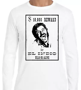 Camiseta A Few Dollars More manga larga El Indio Wanted póster Clint Eastwood - Imagen 1 de 3