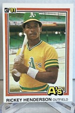 1981 Donruss Rickey Henderson Oakland Athletics #119