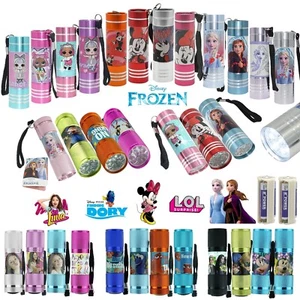Disney Licensed 9 LED Aluminium Flashlight 8.7cm Battery Powered Torch Kids Gift - Picture 1 of 278