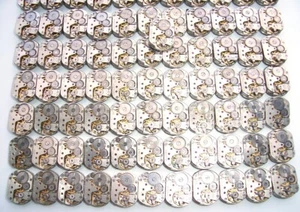 Set 62 Vintage Damenuhrwerke 14x18 mm Slava Steampunk Kunst oder Reparatur zum Selbermachen - Bild 1 von 7