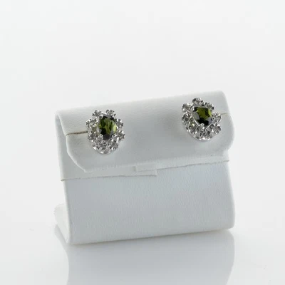 Ohrstecker aus 585er Weißgold mit 1,0 ct Turmalinen und 0,16 ct Brillanten - Bild 1 von 4