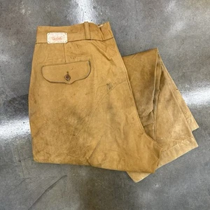 Vintage 1950s Duxbak Canvas Hunting Pants Sanforized Talon Distressed 34 X 28 - Picture 1 of 9
