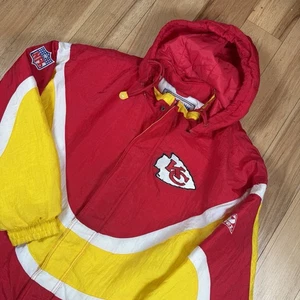 VINTAGE Apex One Kansas City Chiefs Puffer Jacket Mens XL Pro Line Full Zip - Picture 1 of 14