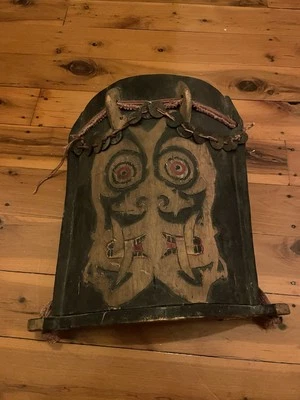 Dayak Baby Carrier Carved - Borneo Mid 1900’s - image 1 of 4