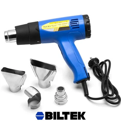 1500W Professional Heat Gun w/ Accessories Shrink Wrapping 4 Nozzles Vinyl Film - Image 1 of 4