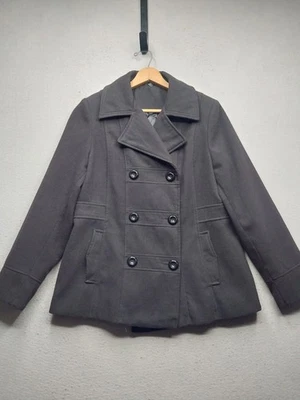 Пальто женское George Pea размер большой 12-14 черное двубортное на пуговицах с подкладкой - Изображение 1 из 4