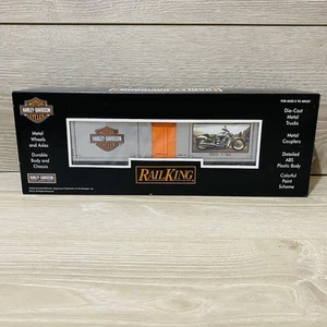 MTH RailKing 30-74199  HARLEY DAVIDSON 40' Window Box car w/2003 V Rod BRAND NEW - Picture 1 of 7