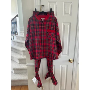 Vermont Country Store rot kariert Flanell Footie Pyjama Set - Bild 1 von 7