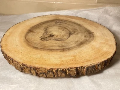 Crate & Barrel Acacia Wedge Server Footed Server Board 12 " Dia. - Image 1 of 3