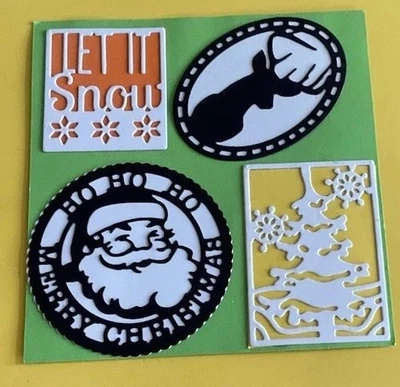 Santa Card Topper Die Cutters Metal Christmas Card Making Dies - Image 1 of 3