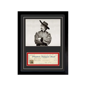 General George Custer Reproduction Signed Cancelled Check Framed Display - Imagen 1 de 5