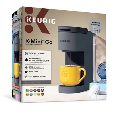 Keurig 42 oz K-Mini Go Coffee Maker Gray Single-Serve K-Cup Pod Brewer - Image 1 of 4