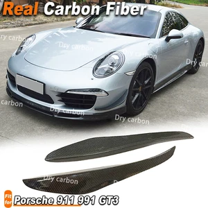 Carbon Fiber Front Bumper Side Fins Trims for Porsche 911 991 GT3 2012-2015 - Picture 1 of 11