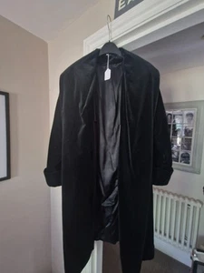 Black Long Velvet Coat - Picture 1 of 5