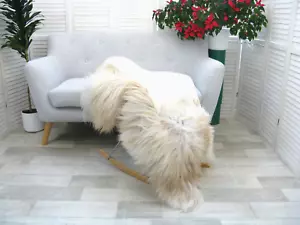 ICELANDIC SHEEPSKIN RUG SINGLE CHAIR SOFA HIDE SKIN LAMBSKIN PET BED G660 - Picture 1 of 13