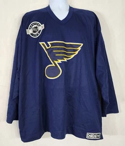 VINTAGE St Louis Blues Jersey Mens 2XL Blue Center Ice NHL Hockey CCM Canada (F2 - Picture 1 of 7