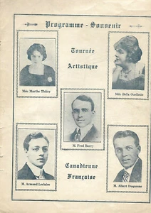 ANCIEN PROGRAMME DE LA JOURNÉE ARTISTIQUE CANADIENNE FRANÇAISE - Foto 1 di 2