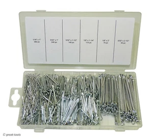 1000-PC COTTER PIN ASSORTMENT – split pins – automotive hardware set – 6 sizes  - Picture 1 of 2