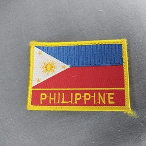 Philippinische Flagge 3 1/4""x2 1/4"" Aufbügeln Aufnäher - Bild 1 von 2