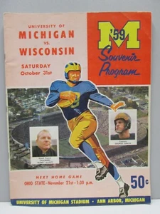 University of Michigan Football Program vs Wisconsin Oct. 31, 1959 - Picture 1 of 3