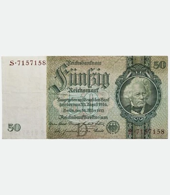 50 Reichsmark 1933, Germany banknote, bill Reichsbanknote - Image 1 of 3