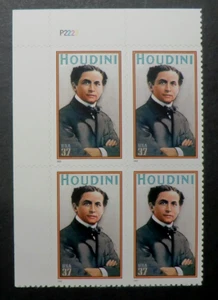 3651 MNH 2002 37c Harry Houdini PB Escape Artist Magician chained restrained - Picture 1 of 1