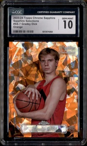 2023-24 Topps Chrome Sapphire Selections Orange Gradey Dick RC /25 CGC 10 - Picture 1 of 2