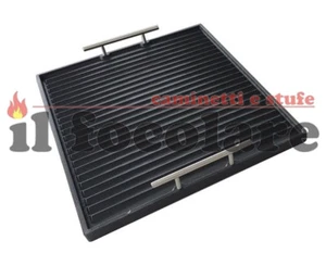 Steak Grill Platte Glasiert IN Gusseisen Wellig 43X30 Dicke 2,1 Mit Griffe - Bild 1 von 1