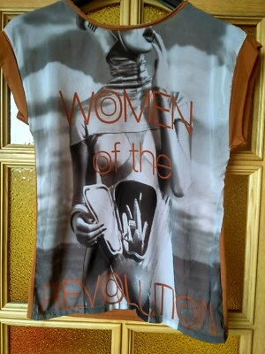 T-Shirt in Gr. XS / S von Silvian Heach (Italy), Print, schwarz, weiß,braun, NEU - Bild 1 von 4