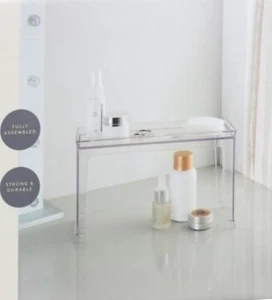 Clear Stackable Acrylic Shelf Vanity Bath Shop Counter  Storage Display Shelf - Picture 1 of 6