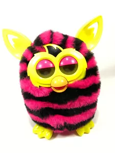 Pink & Black Striped FURBY Boom Interactive Retro Talking/Moving Toy - MINT - Picture 1 of 12