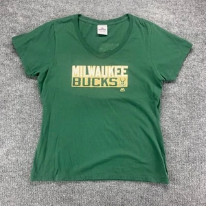Milwaukee Bucks Shirt Women Large Green Basketball 34 NBA Majestic Antetokounmpo - Picture 1 of 15